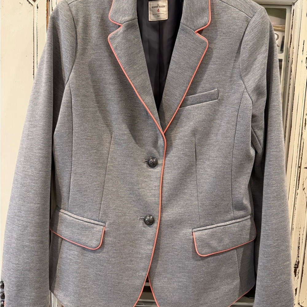 GAP Gray and Pink Ponte Blazer
